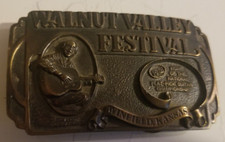 Vintage 1986 Winfield Bluegrass Flatpicking Championships S S Brass Belt Buckle