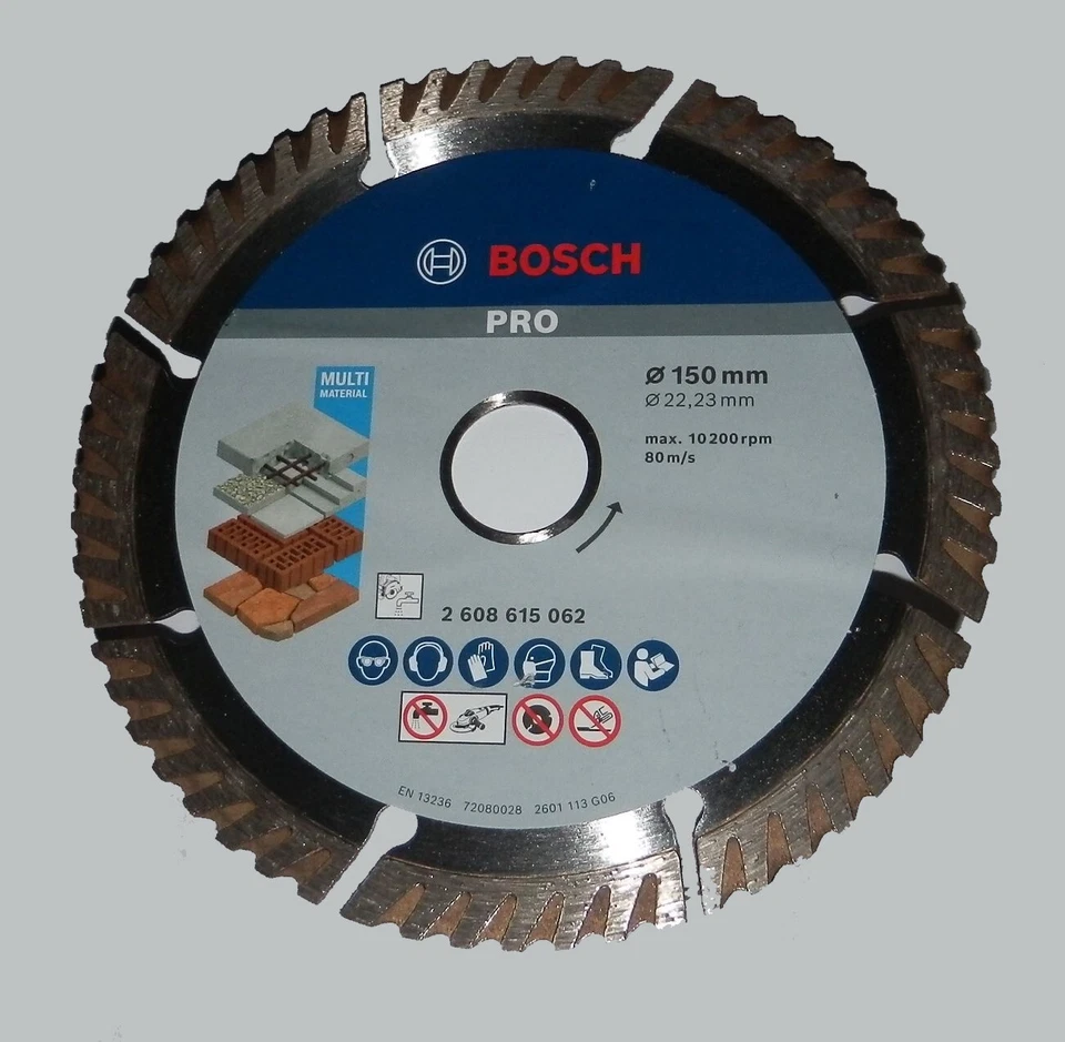 Bosch Professional 150 x 22,23 Diamanttrennscheibe for Universal Beton Mauerwerk