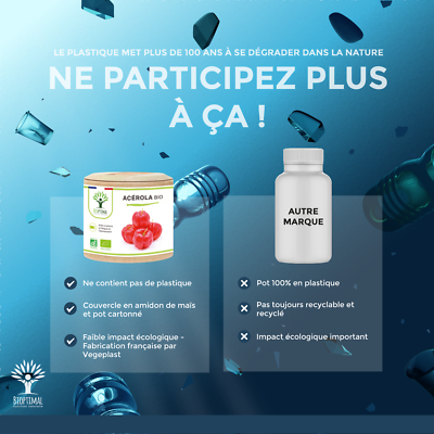 Complément Alimentaire Acérola Bio 120 Gélules - Riche En Vitamine C, Fabriqué En France
