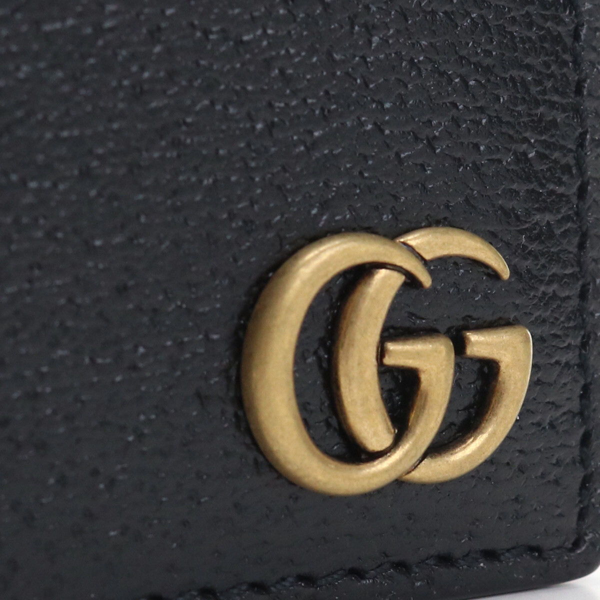 GUCCI GG Marmont Card Case Money Clip Black Leather W10×H7cm