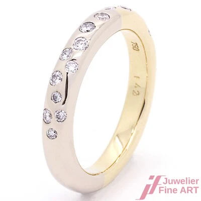 Ring 750 Gelb & Weißgold mit Diamanten W 58 - Bild 1 von 4
