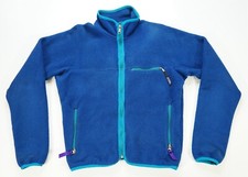 Rare Vintage PATAGONIA Full Zip Fleece Bomber Jacket 90s USA Made Blue Teal SZ S