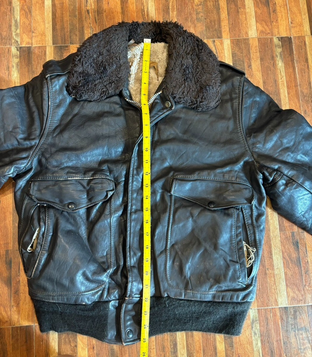 Vtg 60's Schott NYC I-S 674 M-S Brown Leather G1 Flight
