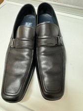 Salvatore Ferragamo Men Size 13 D Black Leather Side Buckle Dress Shoes RARE