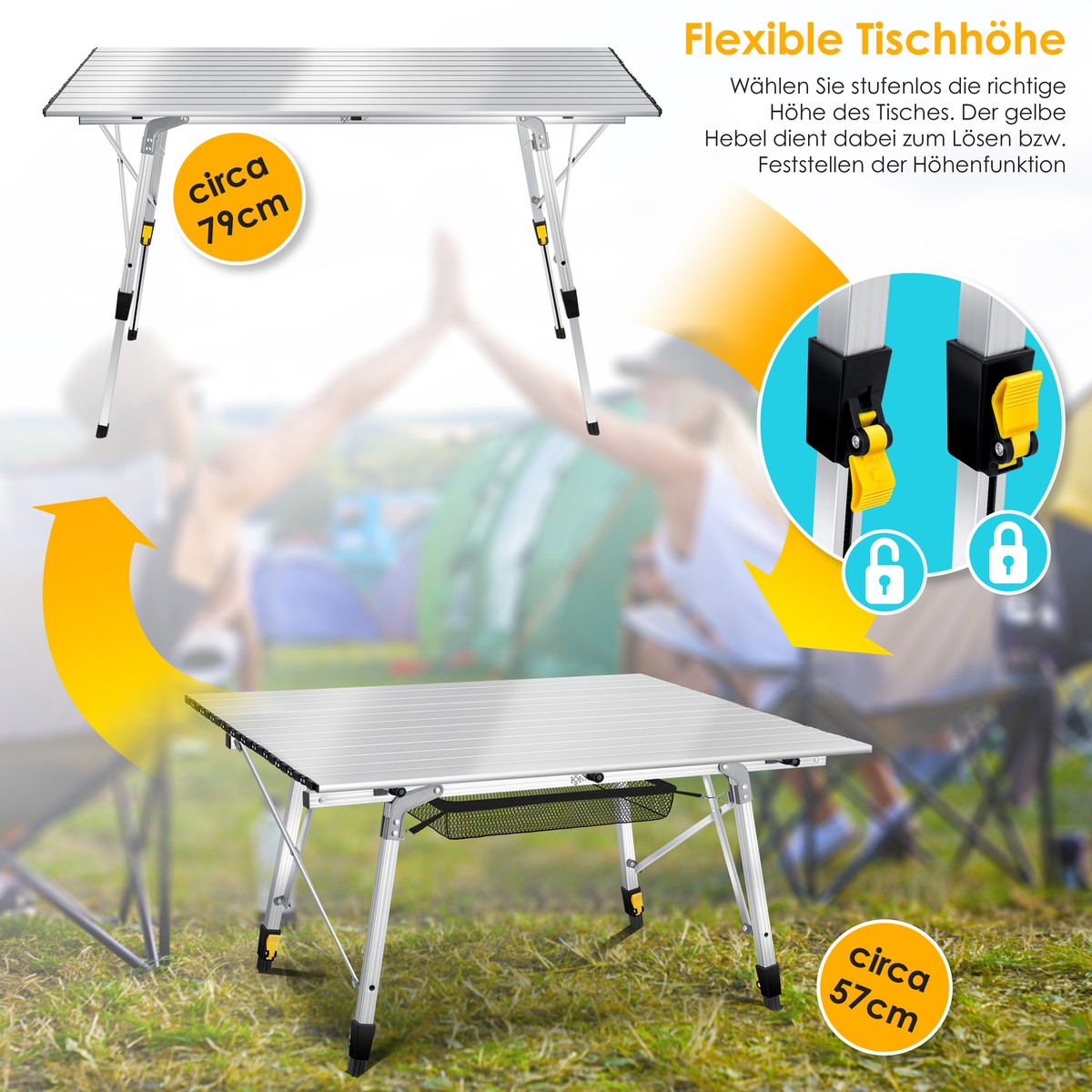 KESSER Campingtisch faltbar Klapptisch Alu Aufrollbare Gartentisch  Falttisch | eBay.de