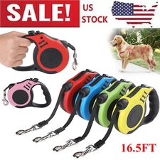 16.5FT Automatic Retractable Dog Leash Pet Collar Automatic Walking Lead Free US