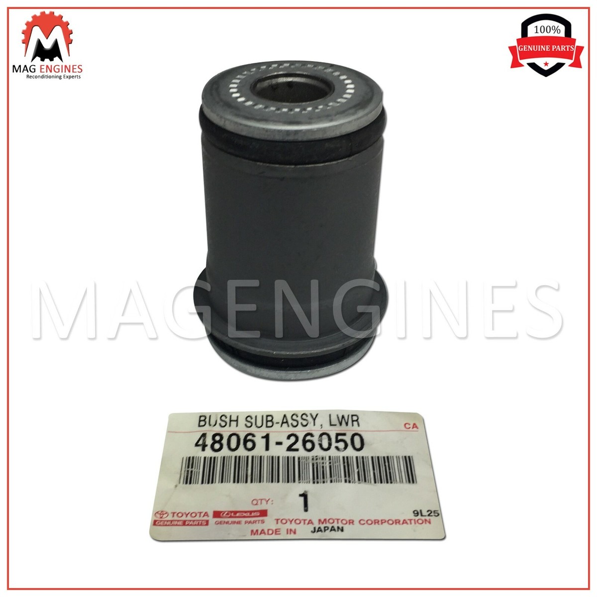 48061-26050 GENUINE OEM BUSH, FRONT LOWER ARM, NO.1, RH/LH 48061-26050 GENUINE OEM BUSH, FRONT LOWER ARM, NO.1, RH/LH