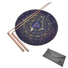 Copper Dowsing Rods Kit - Witching Rods/2Pcs  Dowsing Pendulum  Divination Mat