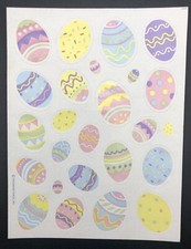 Vintage Hallmark Colorful Easter Eggs Sticker Sheet