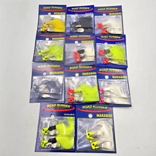 3 Pack Lot 6 Total Blakemore Road Runner Marabou 1/8 Oz Jighead Jigs Pick Color