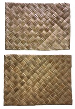 Lauhala Placemats Set of 2 Aloha Hawaiian Home Kitchen Decor Hawaii Handcraft LG