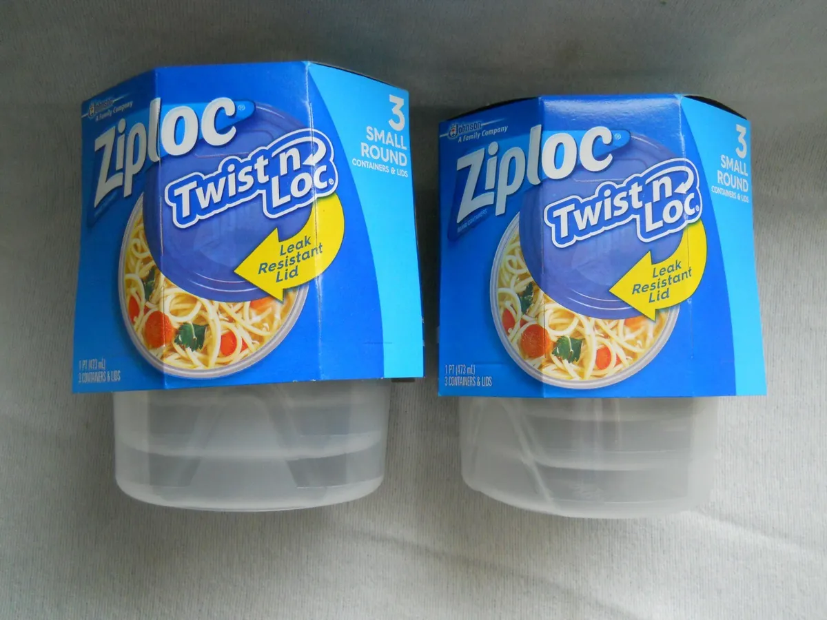 Ziploc Twist N Loc Small Round Food Storage Containers 16 Ounce 3 Count Set  of 6