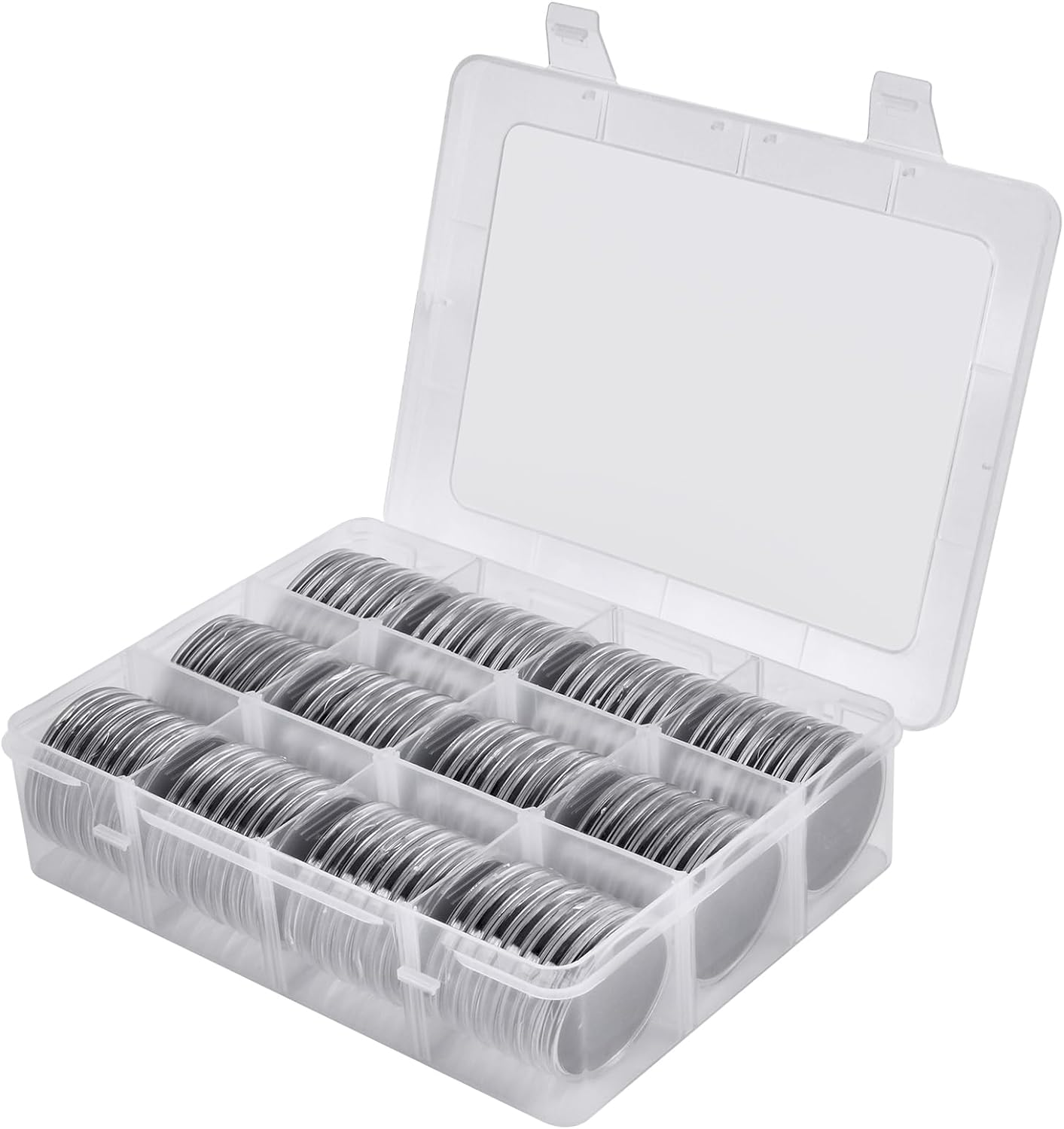 84 Pieces 46 Mm Coin Capsules, with Foam Gasket and Plastic Storage Organizer Bo