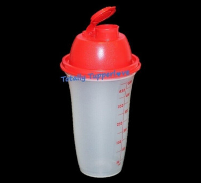 Tupperware Quick Shake 16 oz. Container w/ Flip-Top Cap Red Vintage NEW  