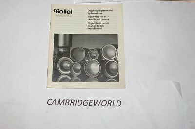 ROLLEI ROLLEIFLEX FOTOTECHNIK NEW 32 PAGE LENS GUIDE for MEDIUM FORMAT LENSES