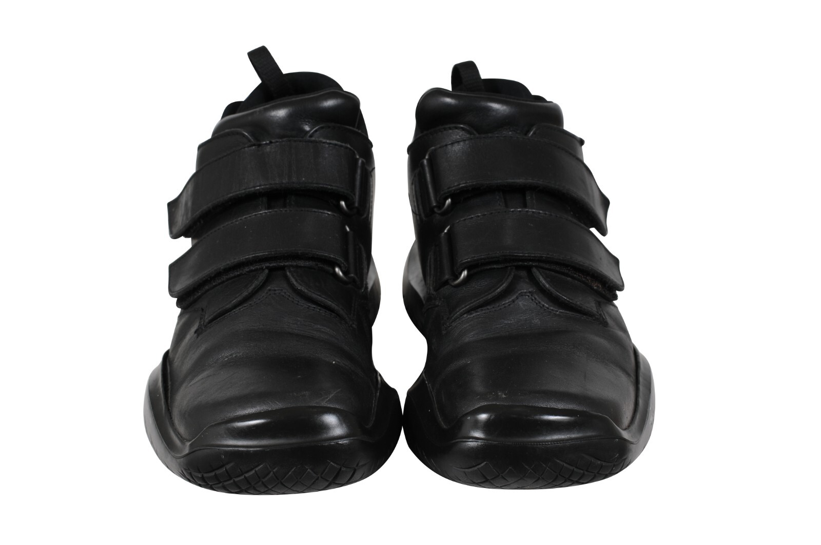 SAOLA Prada Uomo Vintage Doppio Cinturino Derby TG US 8 UK 7 Pelle Nera AW99 Punta Quadrata