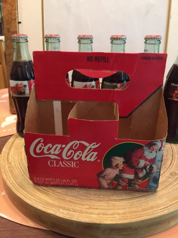 Coca-Cola クリスマスボトル 1995 6本セット Christmas 1995 Santa Claus Coca Cola Soda Bottles 6 Pack Full Coke