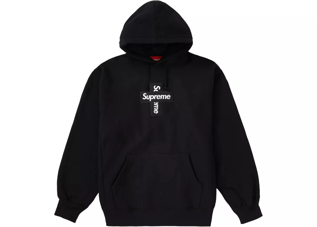 Supreme Cross Box Bogo Hoodie Black Size M Medium 100% Authentic Box Logo