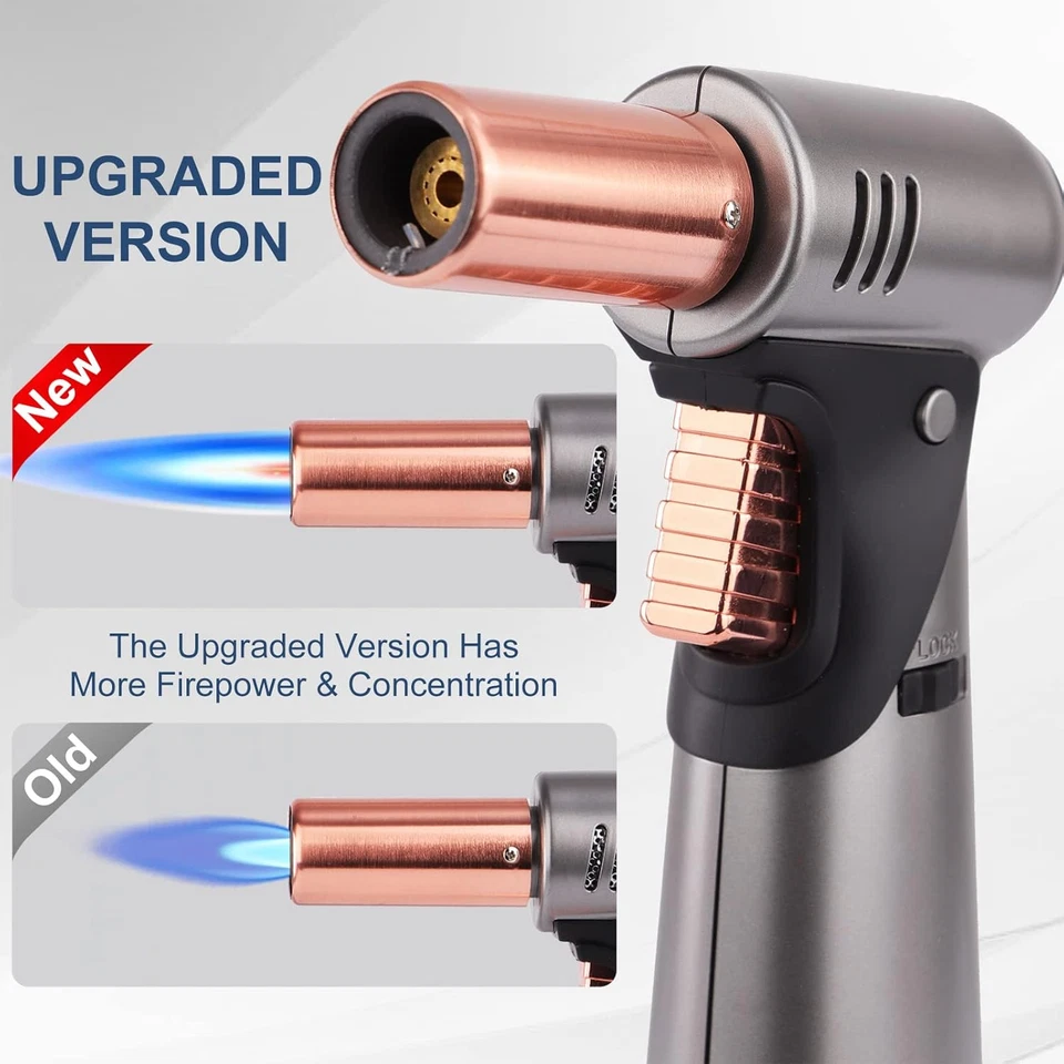 Torcia a Butano, Premium Doppia Fiamma Grande Torcia Accendino Da Cucina (Gas Bu - Immagine 3 di 4