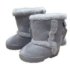 Bebe Toddler Grey Suede Ribbon Pom Pom Snow Boots Grey Size 5