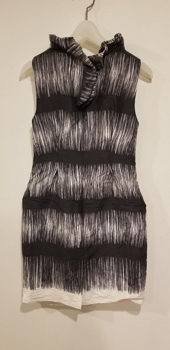 black and white body dress Black & White Striped Long Sleeve Knit Mini Dress Black & White / 10 main image 1