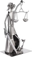 Justitia SchraubenmäNnchen Skulptur Deko Figur Aus Metall Mit Waage Und Schwert