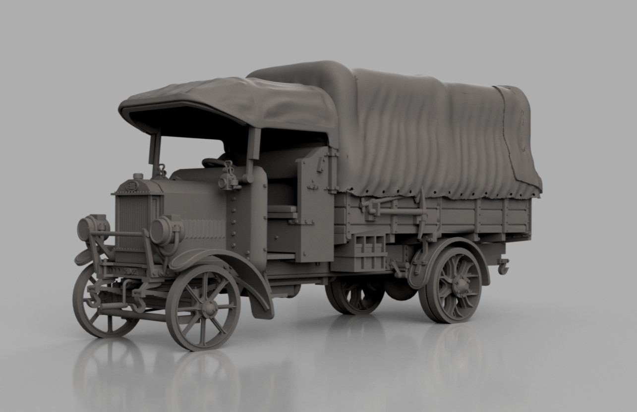 Camion Dennis 3 ton WW1 maquette 1/72 pour reconstituer les convois britanniques en kit 3D