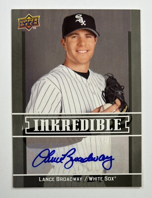 2009 Upper Deck Baseball Series 2 #INK-LB Lance Broadway Inkredible Auto AR55