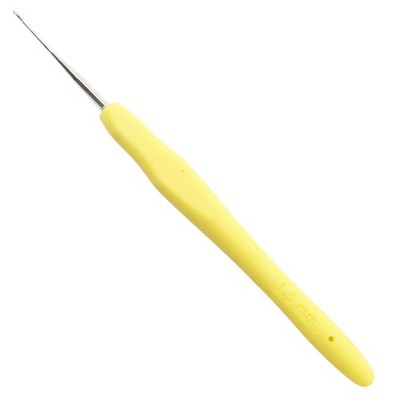 Häkelnadel - 14 cm mit gelben Griff  Gr. 1-1,25-1,5-1,75- 2- 2,5-3-3,5-4 od. 5