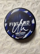autographed Artturi Lehkonen 4 nations finland puck with proof photo 