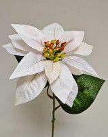 Artplants Deko Weihnachtsstern Libasse, Weiß-Rosa, 45Cm