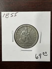 New Listing1855 Seated Liberty Half Dollar Arrows High Grade XF/AU Cleaned