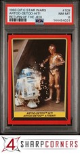 1983 O-PEE-CHEE STAR WARS RETURN OF THE JEDI #109 ARTOO-DETOO HIT! POP 3 PSA 8