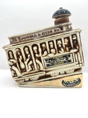 Vintage 1968 Ezra Brooks Powell & Hyde Trolley Cable Car Whiskey Decanter