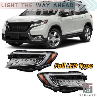 Right+Left For Honda Pilot 19-22&Passport 19-21 LED Headlight Assembly Headlamp