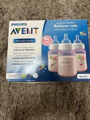 Philips AVENT Baby Bottles 9 oz 3 Pack - 260ml - Anti Colic - 1M+ Pink Edition 