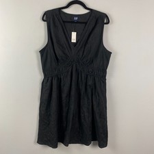 GAP Textured Crinkle Empire Waist Mini Dress Size XL Sleeveless V Neck