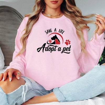 Save A Life Adopt A Pet Damen Sweatshirt Animal Rescue Damen Pullover