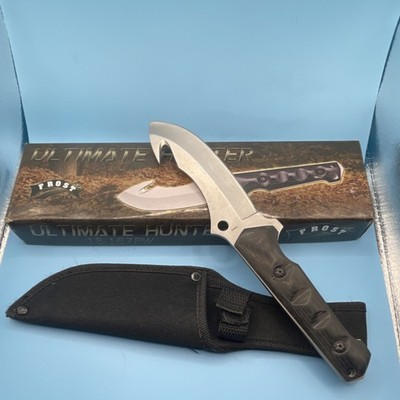 Frost Cutlery Ultimate Hunter Gut Hook Knife Stainless Steel w/ Sheath
