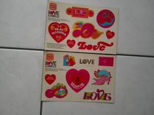 3 1970's Burger King LOVE LABELS valentine stickers 1 set 2 different sheets 