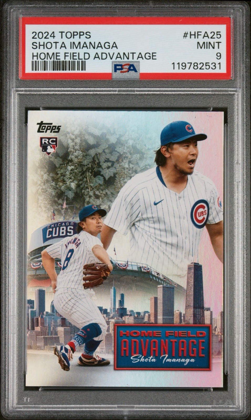 2024 Topps Update Shota Imanaga RC Home Field Advantage #HFA-25 Chi Cubs PSA 9