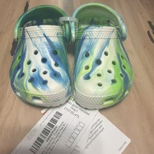 Crocs Glow in the Dark Clog Kids Green Blue White Size C6 Never Worn Tags