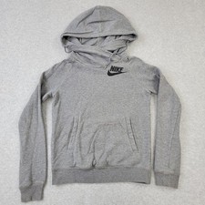 Nike Hoodie Womens XS Gray Logo Graphic Pullover