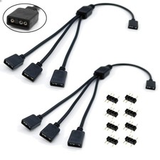 ARGB Cable, 5V 3 Pin Addressable RGB Splitter Extension Cable ARGB LED Sync C...