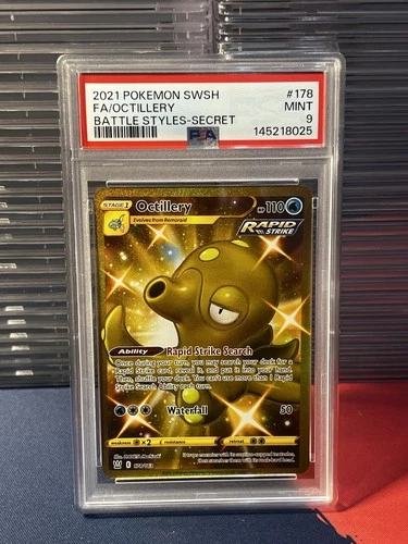 2021 Pokemon Octillery #178 Full Art Secret Sword & Shield Battle Styles PSA 9