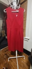 Banana Republic NWT Red Deep V Neck & Straight Cut Sleeveless Dress 6