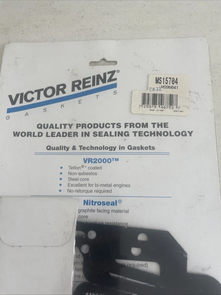 Juego de juntas de colector de admisión de motor Victor MS15704A Foto 2 de 4
