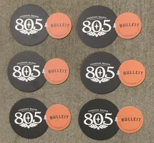 6 Firestone Walker Beer 805 & Bulleit Coasters, A Beer And A Shot, Breweriana