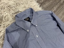 Brooks Brothers Own Make Blue Gingham Check Broad Button Down Shirt Shirt USA