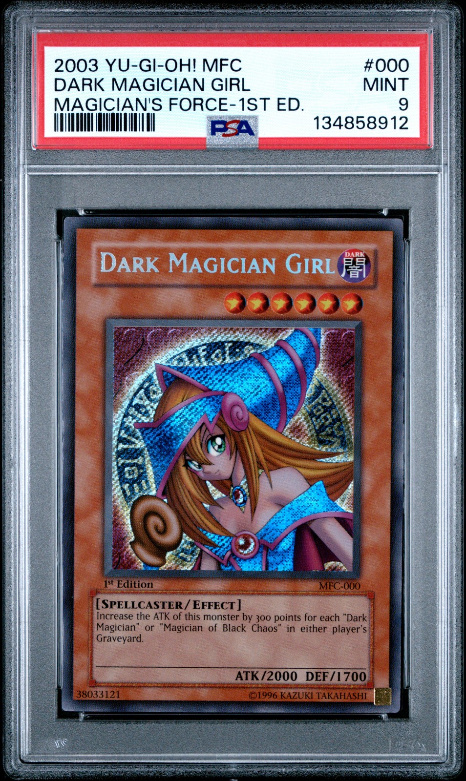 2003 YU-GI-OH! MFC-MAGICIAN'S FORCE 1ST EDITION #000 DARK MAGICIAN GIRL PSA 9